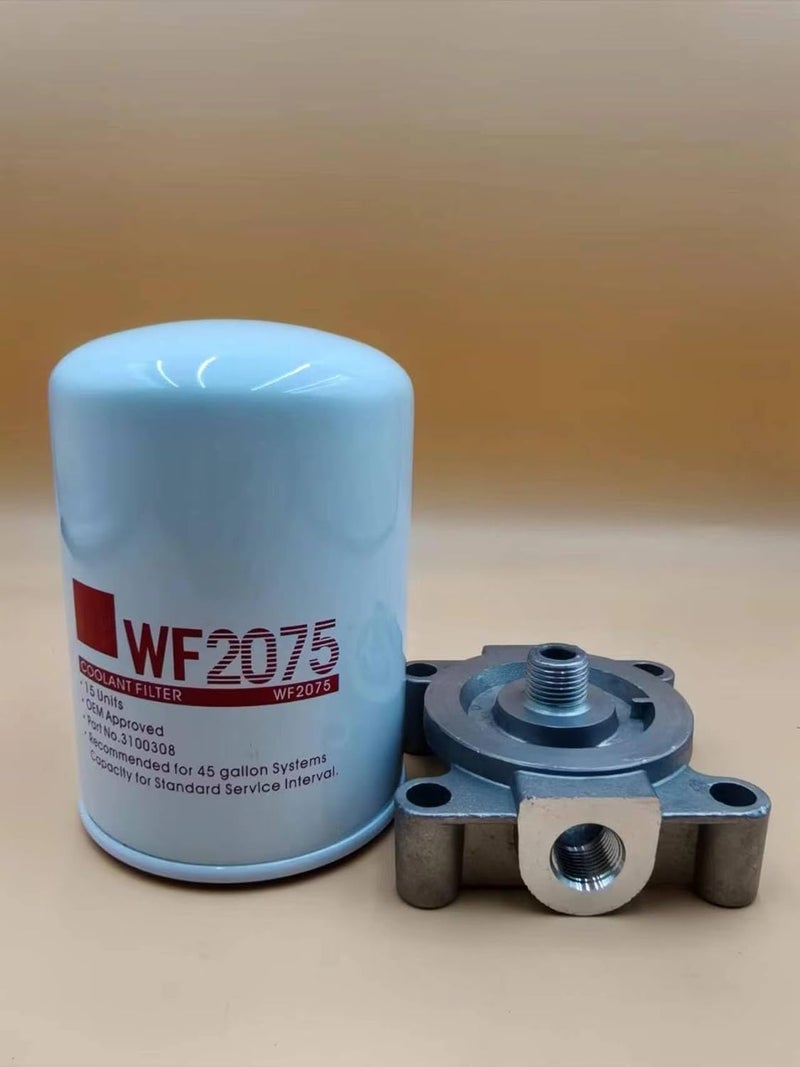 BANGE WF2075 DCA4 Water coolant filter Spin-On Compatible with Cummins ISM11 Peterbilt Series 60 Engine,Thread Size 11/16-16 UN-2B (WF2075 filter with base) - Image 1